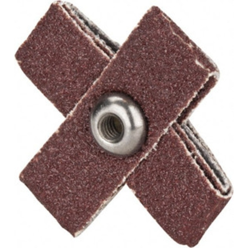 Merit Abrasives 60 Grit, Medium Grade, Aluminum Oxide Cross Pad 1-1/2 Long x 1-1/2 Wide x 1/2 Thick, 8 Ply, 24,000 Max RPM 08834184258 – 72390974