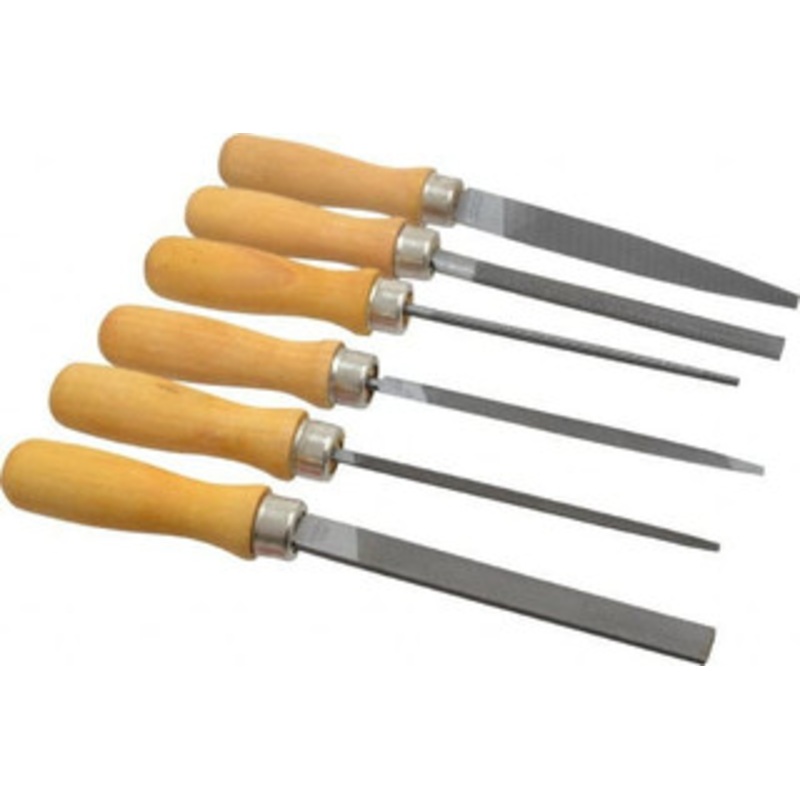 Nicholson 6 Piece American Pattern File Set 4 Long, Bastard Coarseness, Set Includes Half Round, Hand, Round, Slim Taper, Square, Warding 22062NNN – 60304854