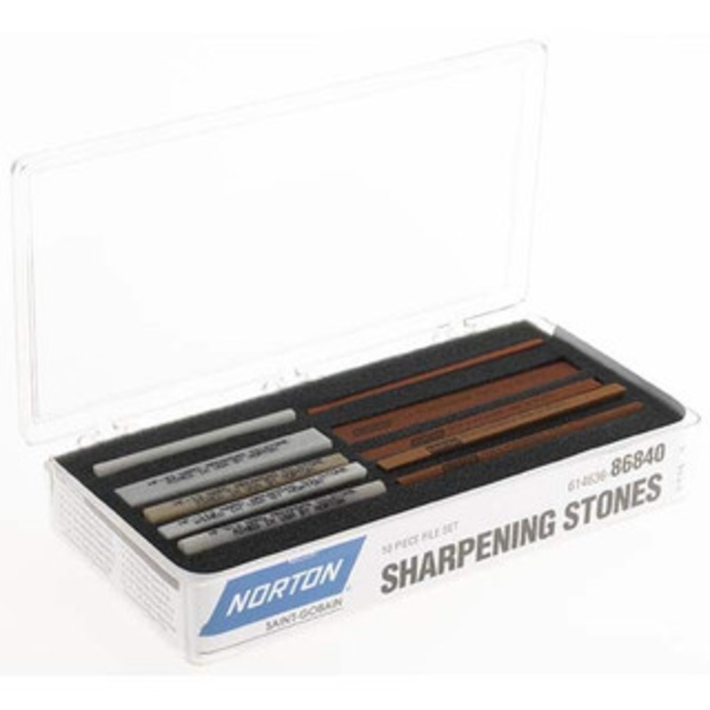 Norton 10 Piece Aluminum Oxide Sharpening Stone Kit Hard Arkansas & India Aluminum Oxide 61463686840 – 90213216