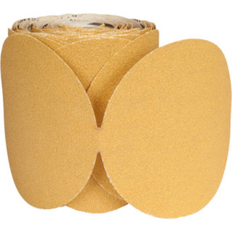 Norton 6 Diam, 150 Grit Aluminum Oxide Adhesive PSA Disc Medium Grade, Gold, C Weighted Backing, Flexible 66261149839 – 98781271