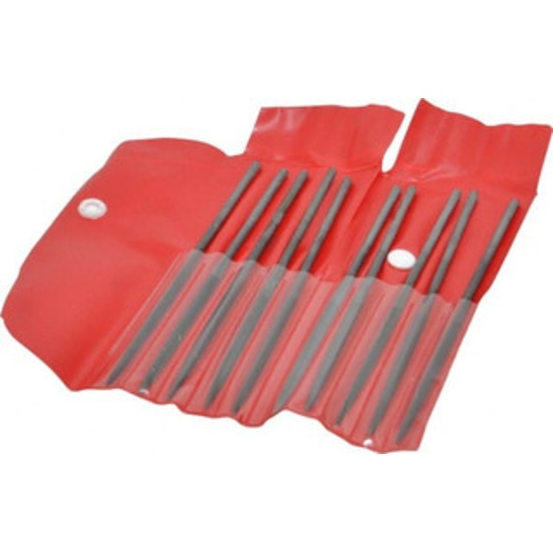 Value Collection 6-1/4 Needle Precision Swiss Pattern Three Square File 2 Cut, 2 Cut, 3 LOC, 6 Width x 0.18 Thick, with Handle 382-0624 – 00663229