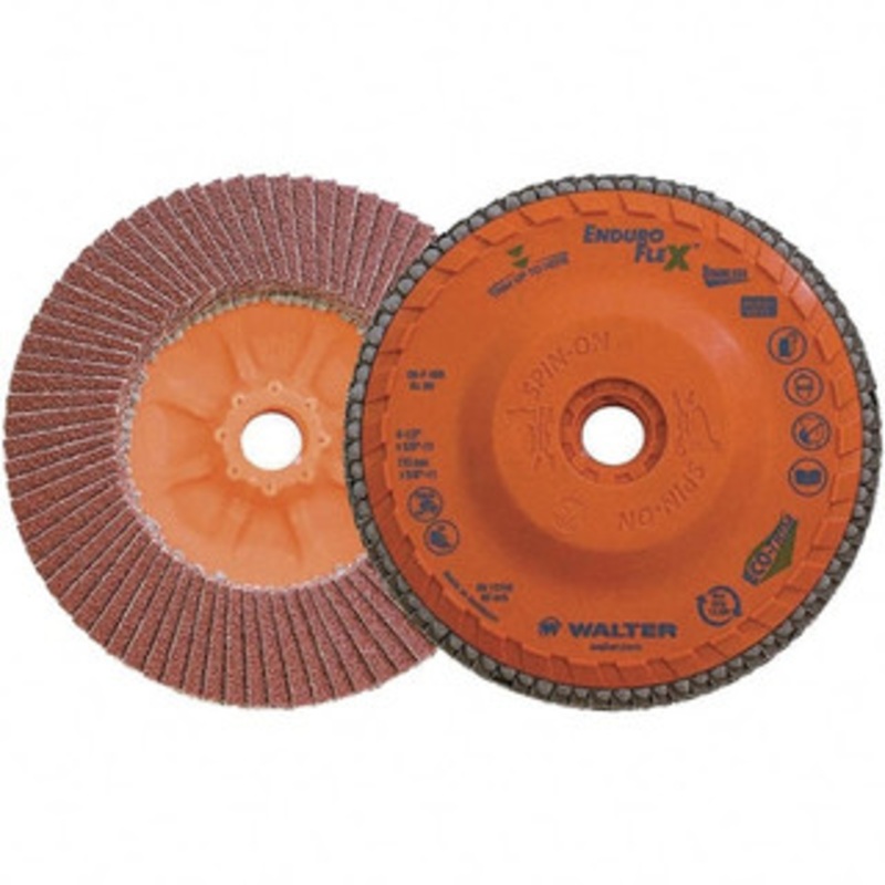 Walter Surface Technologies 4-1/2 80 Grit 5/8-11 Center Hole Zirconia Alumina Flap Disc Medium Grade, Coated, Arbor Attachment, Plastic Backing, 13,300 RPM 06F458 – 81994758