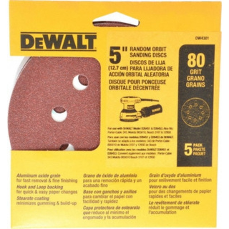 DeWALT 80 Grit, Hook & Loop Disc Medium Grade, Coated DW4301 – 01018761