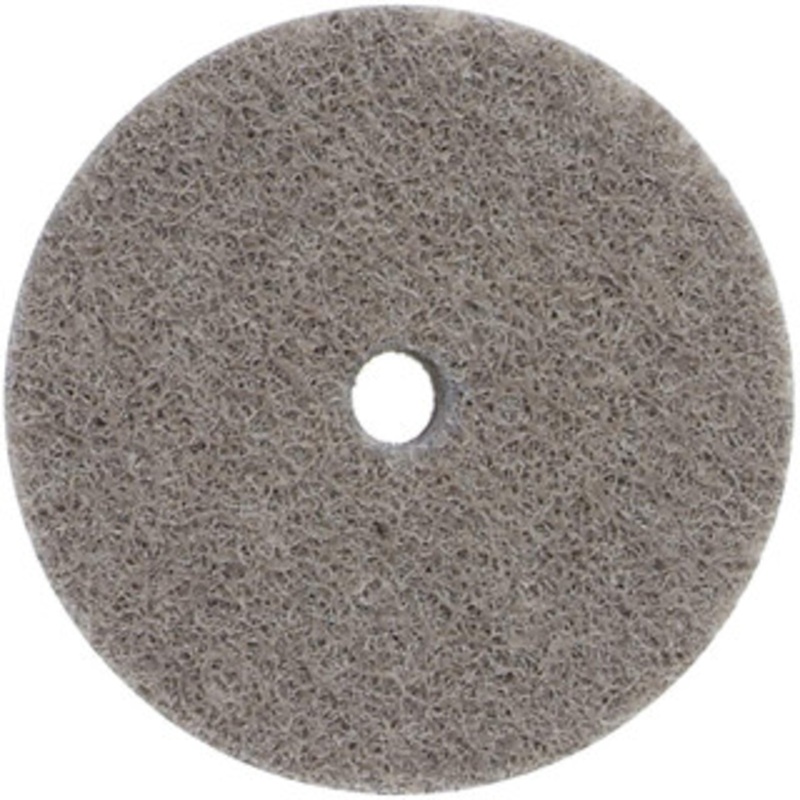 Norton 2 Diam, 1/2 Face Width, 1/4 Center Hole, Fine Grade, Aluminum Oxide Deburring Wheel Unitized, Medium Density 4 Grade, 11,000 RPM 66261058764 – 70500178