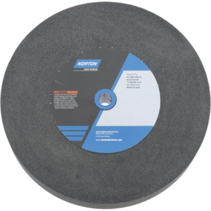 Norton 60 Grit Silicon Carbide Bench & Pedestal Grinding Wheel 12 Diam x 1-1/4 Hole x 2 Thick, 2070 Max RPM, Medium Grade 66253263359 – 75942524