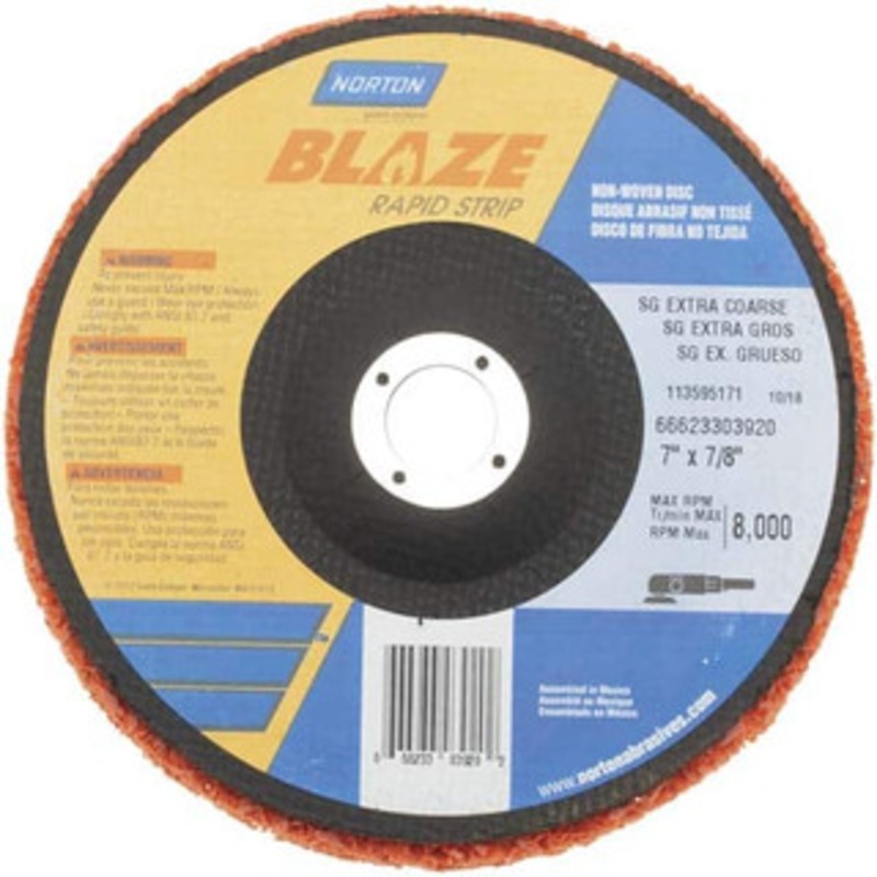 Norton 7 Extra Coarse Grade Aluminum Oxide/Ceramic Deburring Disc 7/8 Center Hole, Arbor Connection, Orange, 7,000 Max RPM 66623303920 – 70469416