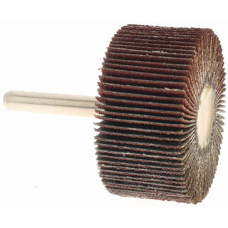 Value Collection 2 Diam x 1 Face Width, Medium Aluminum Oxide Coated Mounted Flap Wheel 1/4 Shank Mount, 80 Grit, 25,000 Max RPM BD3267 – 64706260