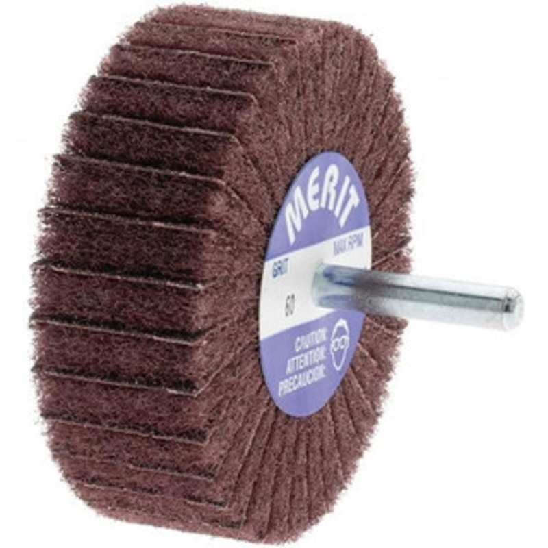 Value Collection 3 Diam x 1 Face Width, Medium Aluminum Oxide Nonwoven & Coated Mounted Flap Wheel 1/4 Shank Mount, 60 Grit, Interleaf, X Weighted Cloth Backing, 12,000 Max RPM BD-898004 – 43595362