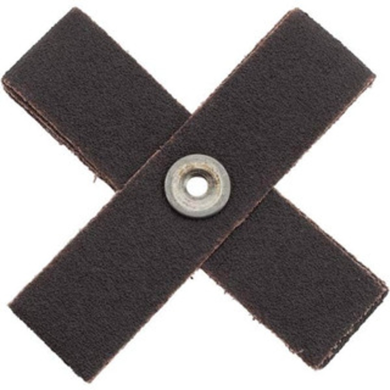 Merit Abrasives 80 Grit, Medium Grade, Aluminum Oxide Cross Pad 4 Long x 4 Wide x 1 Thick, 8 Ply, 12,000 Max RPM 08834184135 – 72390693