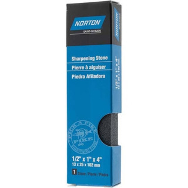 Norton 4 Long x 1 Wide x 1/2 Thick, Silicon Carbide Sharpening Stone Rectangle, Medium Grade 61463685480 – 00580324