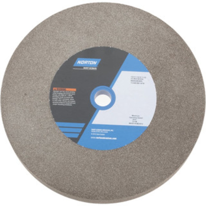 Norton 60 Grit Aluminum Oxide Bench & Pedestal Grinding Wheel 12 Diam x 1-1/2 Hole x 1-1/2 Thick, 2070 Max RPM, Medium Grade 66253263053 – 75941591