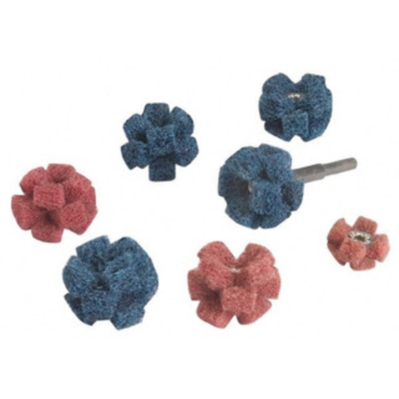 Standard Abrasives 12 Piece Deburring Kit 1-1/2 Diam Aluminum Oxide & Silicon Carbide, Medium & Very Fine Grade, Mandrel Connection, Shank Included 7000121826 – 32969719