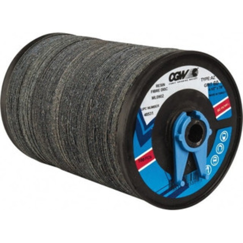 CGW Abrasives 4-1/2 Diam, 7/8 Hole, 60 Grit Zirconia Alumina Fiber Disc Medium, 13,300 Max RPM 48531 – 89496871