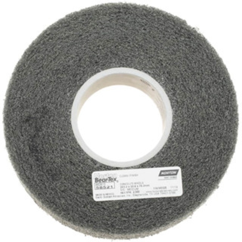 Norton 8 Diam, 2 Face Width, 3 Center Hole, Medium Grade, Silicon Carbide Deburring Wheel Convolute, Medium Density 4 Grade, 2,500 RPM 66261058521 – 70493754