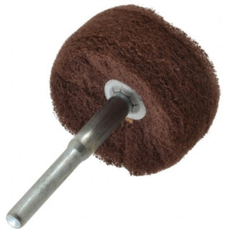 Superior Abrasives 2 Diam x 1 Face Width, Very Fine Aluminum Oxide Nonwoven Mounted Flap Wheel 1/4 Shank Mount, Interleaf, 12,000 Max RPM 34864 – 00537993