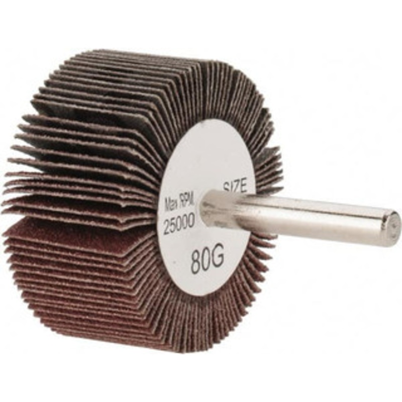 Tru-Maxx 2 Diam x 1 Face Width, Medium Aluminum Oxide Coated Mounted Flap Wheel 1/4 Shank Mount, 80 Grit, 25,000 Max RPM SZMFW780 – 87661237