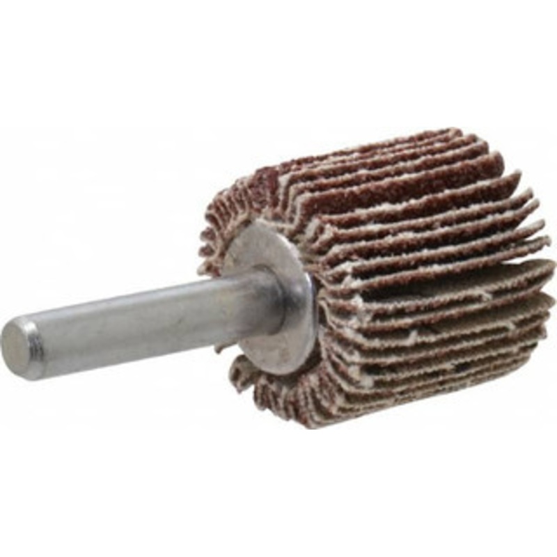 Value Collection 1 Diam x 1 Face Width, Medium Aluminum Oxide Coated Mounted Flap Wheel 1/4 Shank Mount, 60 Grit, 17,500 Max RPM 345.53803351 – 05097415