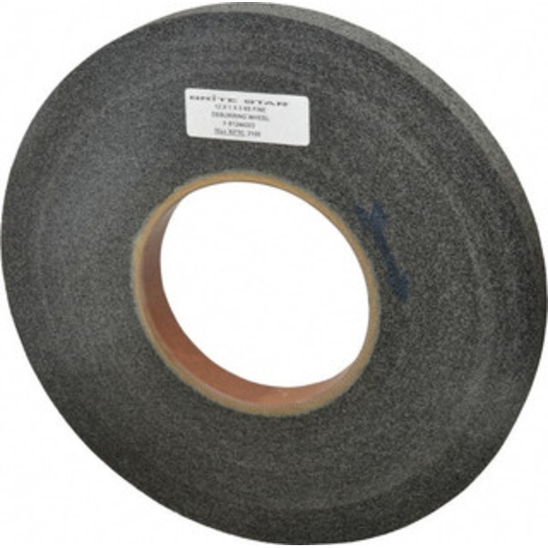 Brite Star 12 Diam, 1 Face Width, 5 Center Hole, Fine Grade, Silicon Carbide Deburring Wheel Convolute, Hard Density 8 Grade, 2,100 RPM 66261114601 – 81244303
