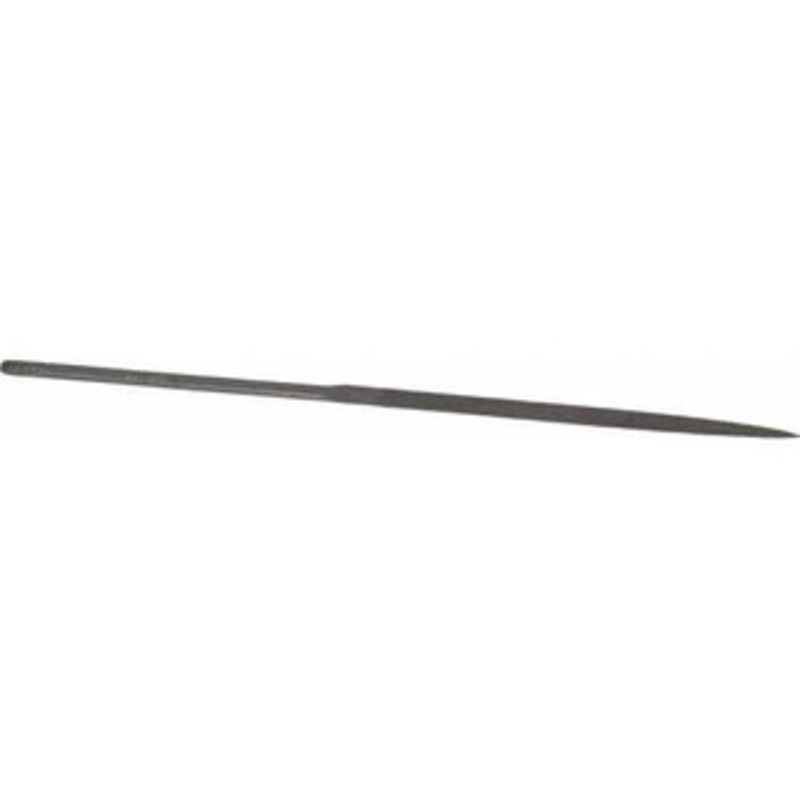 Grobet USA 5-1/2 Needle Precision Swiss Pattern Three Square File 0 Cut, 2-1/2 LOC, with Handle 31.633 – 60236908