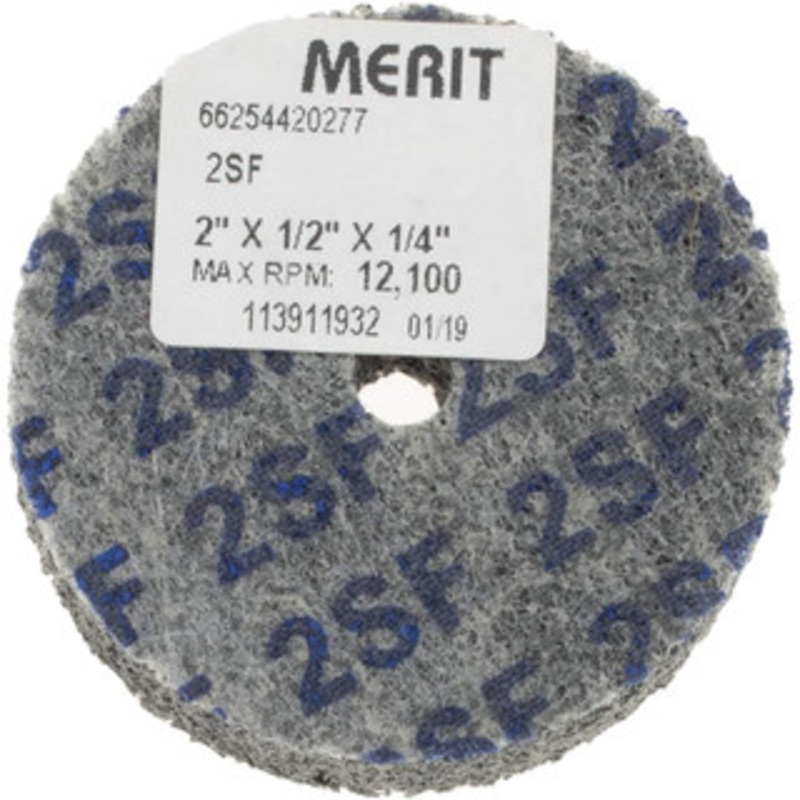 Merit Abrasives 2 Diam, 1/2 Face Width, 1/4 Center Hole, Fine Grade, Silicon Carbide Deburring Wheel Unitized, Soft Density 2 Grade, 22,000 RPM 66254420277 – 84525153