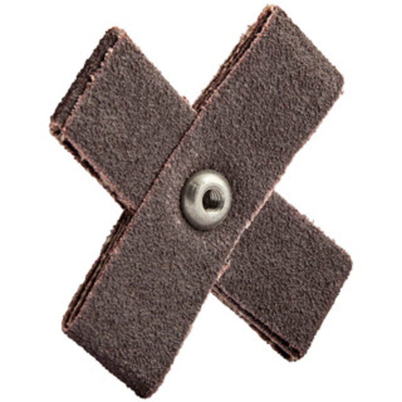 Merit Abrasives 80 Grit, Medium Grade, Aluminum Oxide Cross Pad 2-1/2 Long x 2-1/2 Wide x 3/4 Thick, 8 Ply, 18,000 Max RPM 08834184206 – 72390867