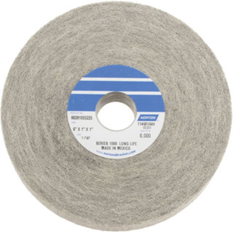 Norton 6 Diam, 1 Face Width, 1 Center Hole, Fine Grade, Aluminum Oxide Deburring Wheel Convolute, Hard Density 7 Grade, 4,500 RPM 66261055225 – 70537022