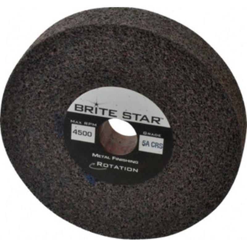 Brite Star 6 Diam, 1 Face Width, 1 Center Hole, Coarse Grade, Aluminum Oxide Deburring Wheel Convolute, Soft Density 5 Grade, 6,000 RPM 66261114893 – 81243859