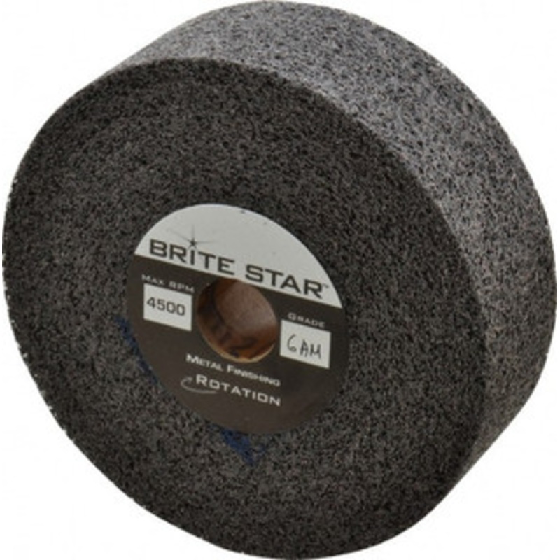 Brite Star 6 Diam, 2 Face Width, 1 Center Hole, Medium Grade, Aluminum Oxide Deburring Wheel Convolute, Medium Density 6 Grade, 6,000 RPM 66261114550 – 81243982