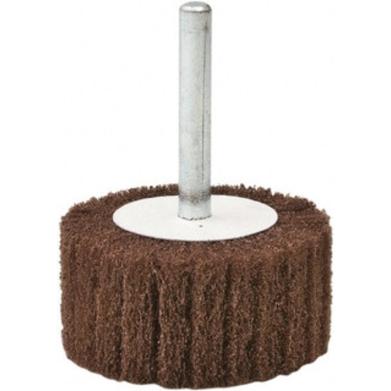 CGW Abrasives 1 Diam x 1 Face Width, Fine Aluminum Oxide Nonwoven Mounted Flap Wheel 1/4 Shank Mount, 180 Grit, X Weighted Cloth Backing, 30,000 Max RPM 36452 – 32661159