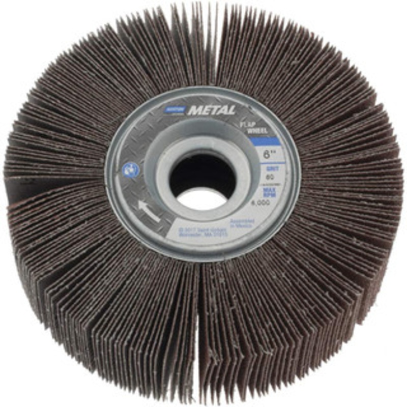 Norton 6 x 2 60 Grit Aluminum Oxide Unmounted Flap Wheel Coated, Medium Grade, 1 Center Hole, 6,200 Max RPM 63642502691 – 05099528