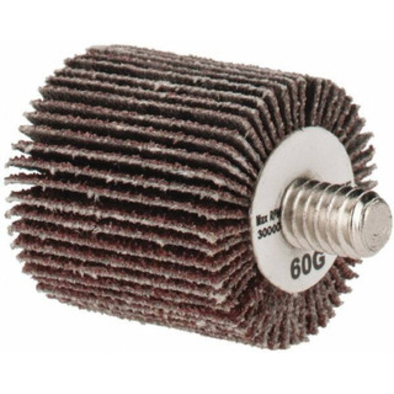 Tru-Maxx 1 Diam x 1 Face Width, Medium Aluminum Oxide Coated Mounted Flap Wheel 1/4-20 Threaded Mount, 60 Grit, 30,000 Max RPM SZQC360 – 87656989