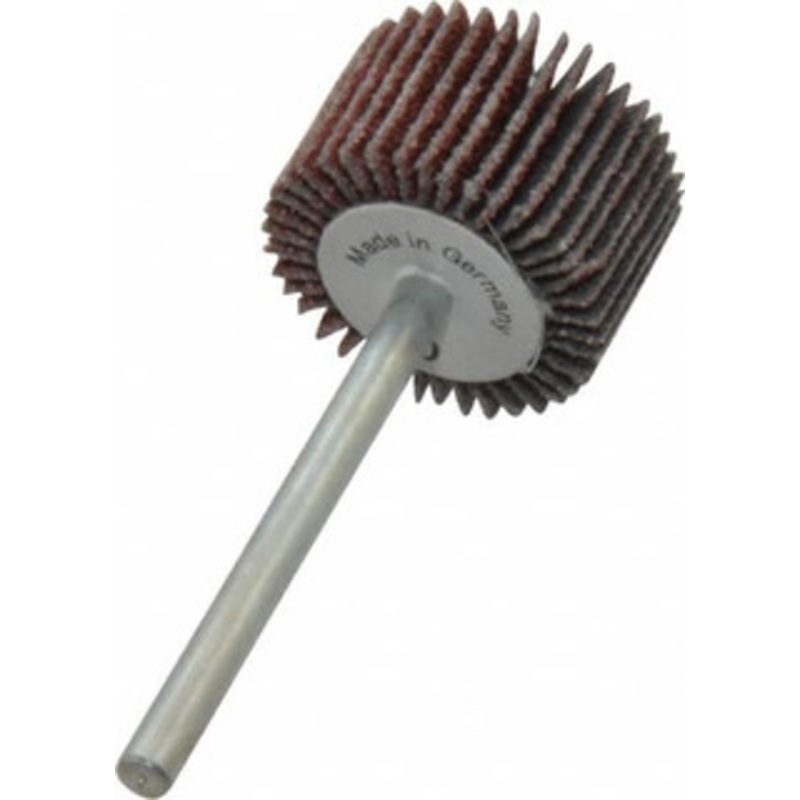 Value Collection 3/4 Diam x 1/2 Face Width, Medium Aluminum Oxide Coated Mounted Flap Wheel 1/8 Shank Mount, 80 Grit, X Weighted Cloth Backing, 35,000 Max RPM 112105 – 05096524