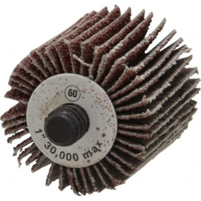 CGW Abrasives 1 Diam x 1 Face Width, Medium Aluminum Oxide Coated Mounted Flap Wheel 1/4-20 Threaded Mount, 60 Grit, 30,000 Max RPM 39965 – 01824127