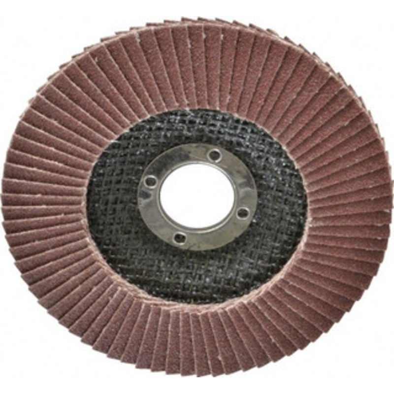 CGW Abrasives 4-1/2 60 Grit 7/8 Center Hole Type 29 Aluminum Oxide Flap Disc Medium Grade, Coated, Arbor Attachment, Polyester Backing, 13,300 RPM 39424 – 02555209