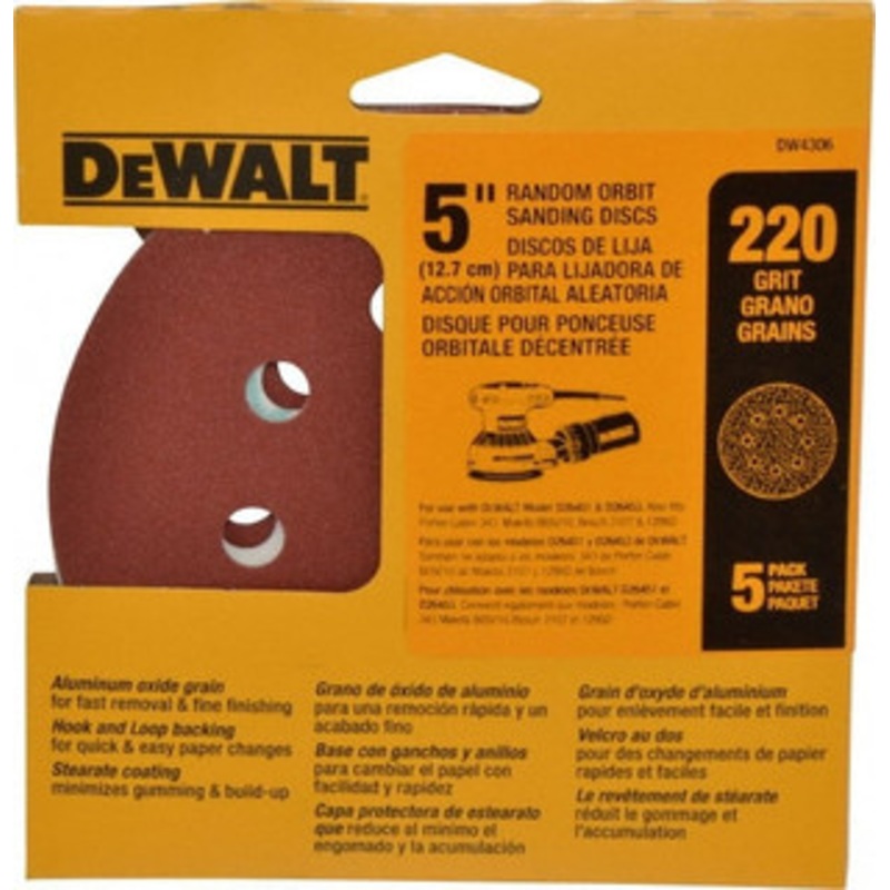 DeWALT 220 Grit, Hook & Loop Disc Very Fine, Coated DW4306 – 01018795
