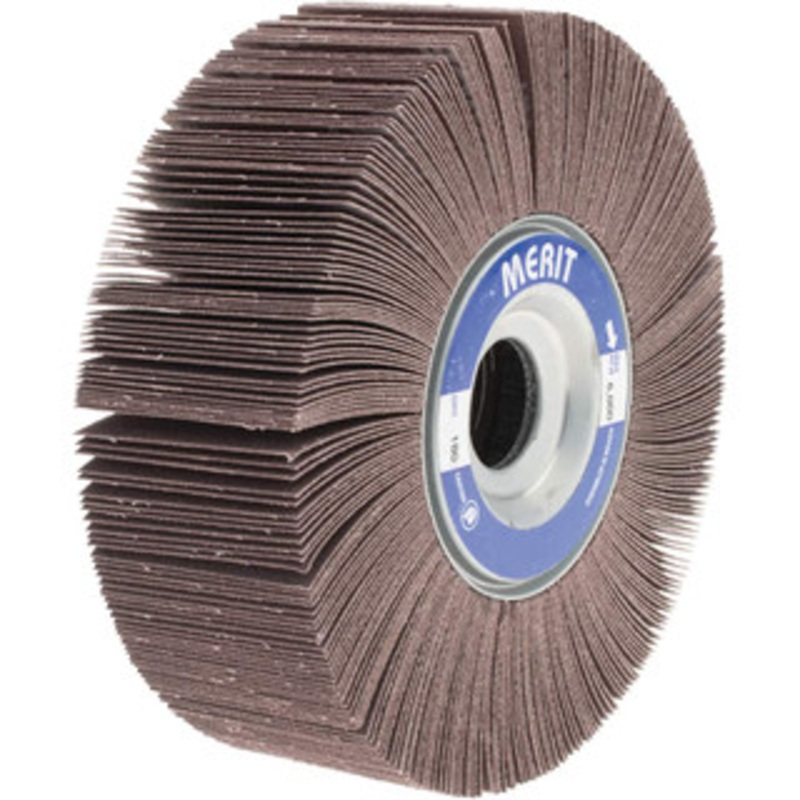 Merit Abrasives 6 x 2 180 Grit Aluminum Oxide Unmounted Flap Wheel Coated, Very Fine Grade, 1 Center Hole, 6,000 Max RPM 08834123038 – 72369424