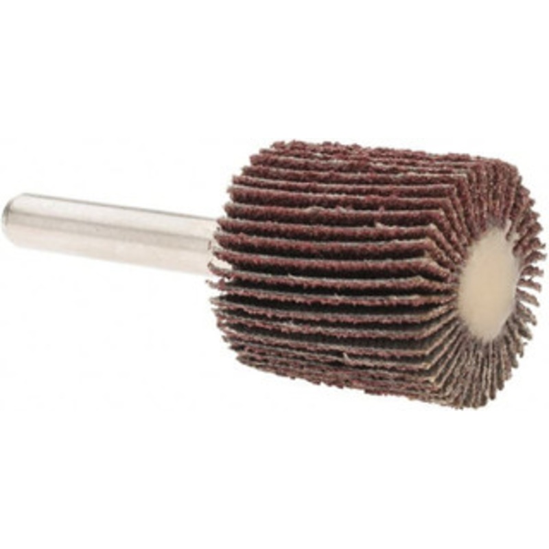 Value Collection 1 Diam x 1 Face Width, Medium Aluminum Oxide Coated Mounted Flap Wheel 1/4 Shank Mount, 60 Grit, 30,000 Max RPM BD3254 – 64706237