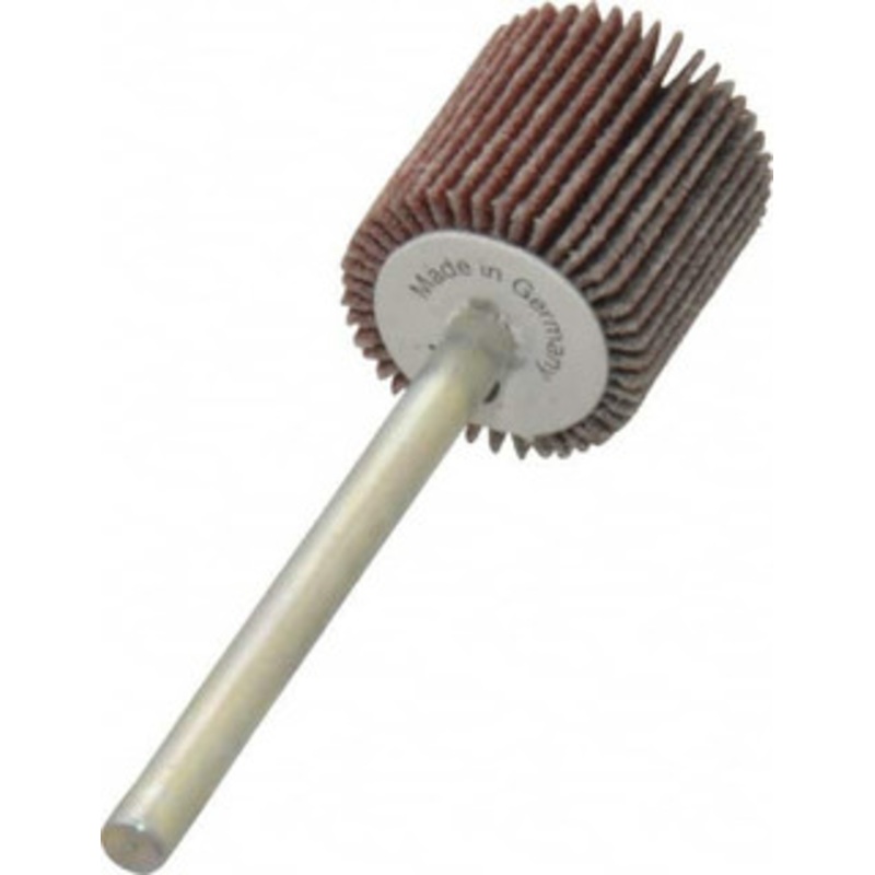 Value Collection 5/8 Diam x 5/8 Face Width, Very Fine Aluminum Oxide Coated Mounted Flap Wheel 1/8 Shank Mount, 180 Grit, X Weighted Cloth Backing, 40,000 Max RPM 112029 – 05096169