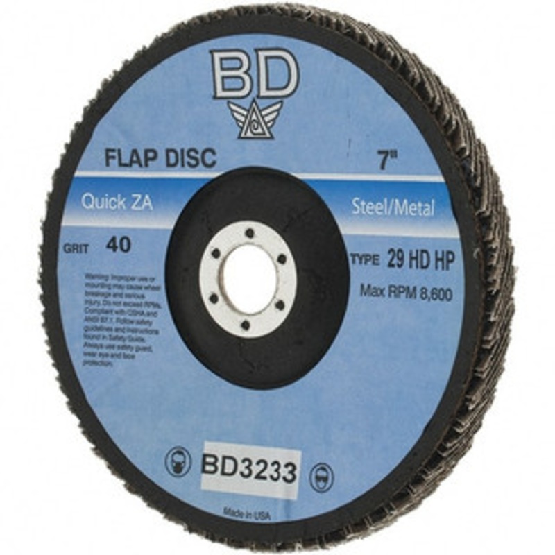 Value Collection 7 40 Grit 7/8 Center Hole Type 29 Zirconia Alumina Flap Disc Coarse Grade, Coated, Arbor Attachment BD3233 – 64706575