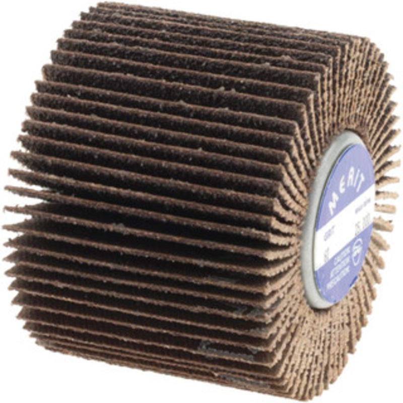 Merit Abrasives 2 Diam x 1-1/2 Face Width, Medium Aluminum Oxide Coated Mounted Flap Wheel 1/4-20 Threaded Mount, 60 Grit, Cloth Backing, 25,000 Max RPM 08834135201 – 72372618