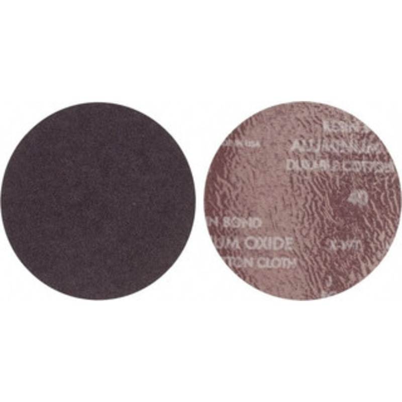 Merit Abrasives 5 Diam, 40 Grit Aluminum Oxide Adhesive PSA Disc Very Coarse, Black, Cloth Backing, Flexible 08834172017 – 72382864