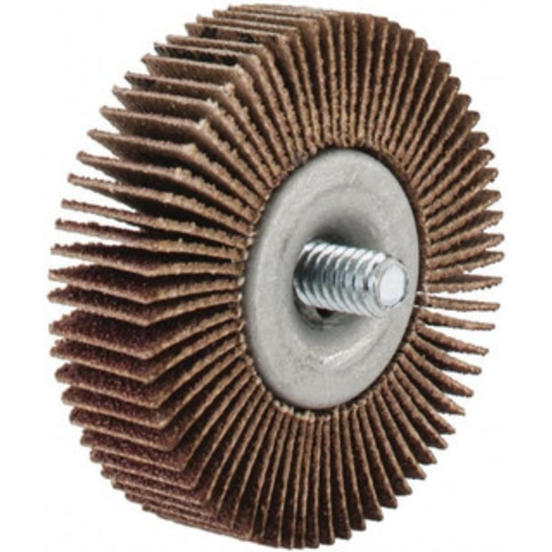 Norton 2 Diam x 1/2 Face Width, Medium Aluminum Oxide Coated Mounted Flap Wheel 1/4-20 Threaded Mount, 80 Grit, Cloth Backing, 23,000 Max RPM 63642502643 – 05098280