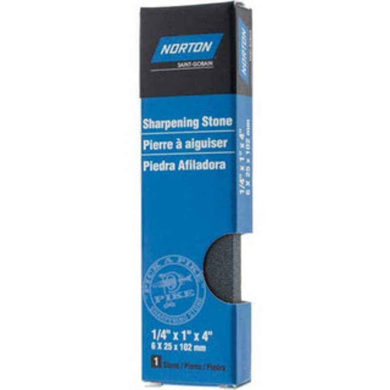 Norton 4 Long x 1 Wide x 1/4 Thick, Silicon Carbide Sharpening Stone Rectangle, Medium Grade 61463685465 – 00580308