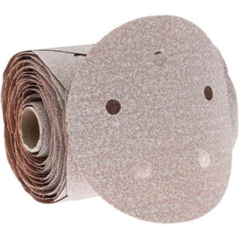 Norton 5 Diam, 80 Grit Aluminum Oxide Adhesive PSA Disc Coarse Grade, Natural, B Weighted Backing, Flexible 66261131498 – 02939858