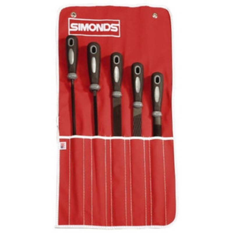 Simonds Saw 5 Piece American Pattern File Set 8 Long, Bastard Coarseness, Set Includes Half Round, Mill, Round, Square 78758790 – 85423911