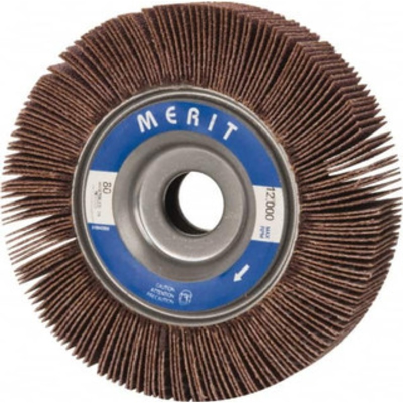 Merit Abrasives 4 x 1 80 Grit Aluminum Oxide Unmounted Flap Wheel Coated, Medium Grade, 5/8 Center Hole, 12,000 Max RPM 08834122035 – 08577900