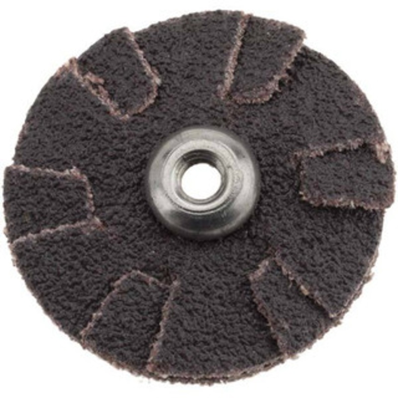 Merit Abrasives 60 Grit, 1-1/4 Diam, Flexible Slotted Overlap Disc 8-32 Eyelet Size, Coated Aluminum Oxide, Medium Grade, 2 Layers 08834184270 – 72391006