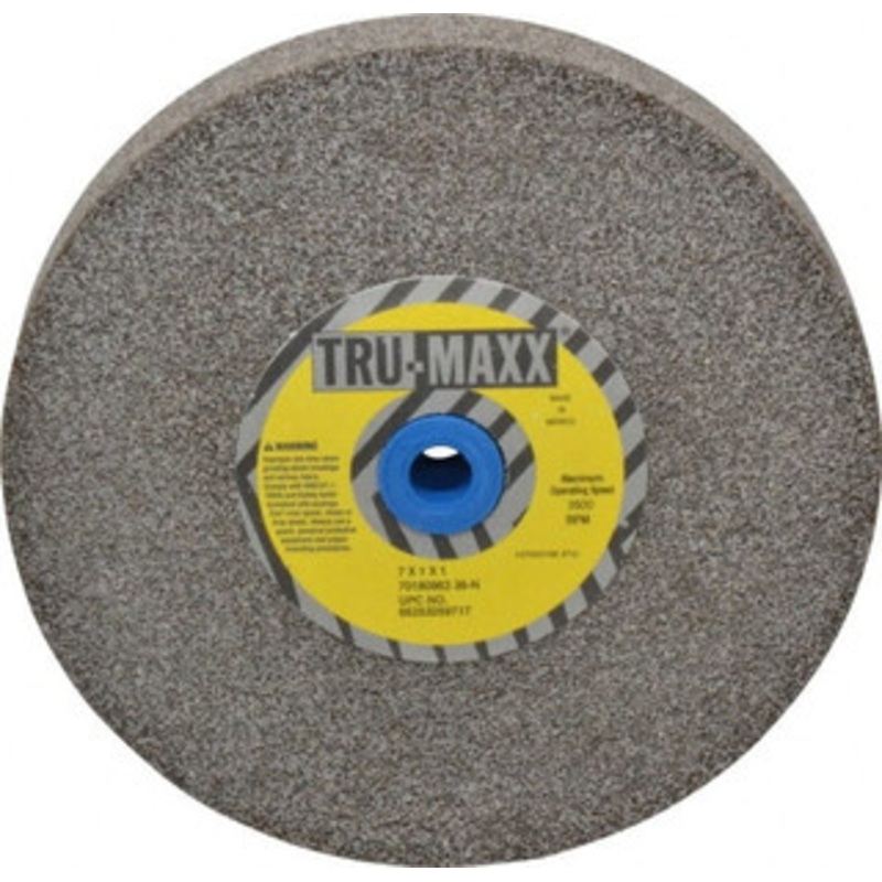 Tru-Maxx 36 Grit Aluminum Oxide Bench & Pedestal Grinding Wheel 7 Diam x 1 Hole x 1 Thick, 3600 Max RPM, O Hardness, Very Coarse Grade , Vitrified Bond 66253269717 – 70180963