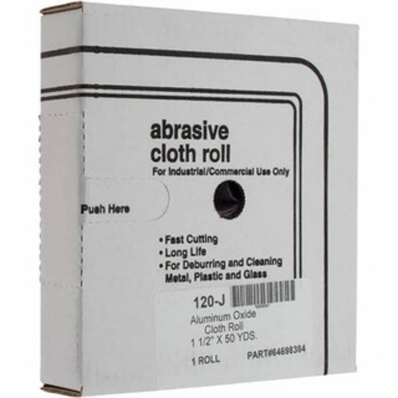 Value Collection 1-1/2 x 50 Yd 120 Grit Aluminum Oxide Shop Roll Fine Grade, J Weighted Cloth Backing 301570 – 64698384