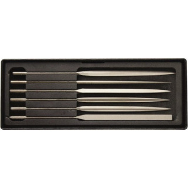 Value Collection 6 Piece Needle Pattern File Set Fine Coarseness, Set Includes Comprise, Pillar, Half Round, Crossing, Square, Round, Barrette LAC2462 – 42308049